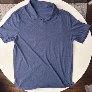 Municipal Men’s Lightweight Micro Mesh Open Collar Polo Size Large Slim Fit